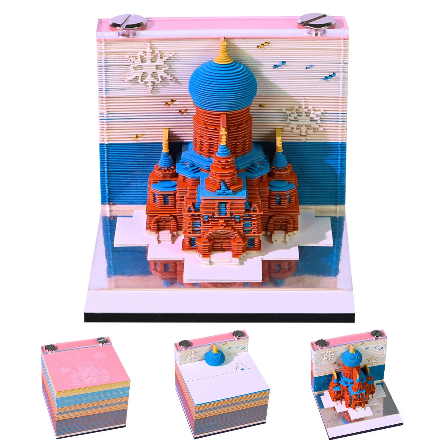 City Landmark Building Church 3D Miniature Model Hand Tear Off Memo Pad