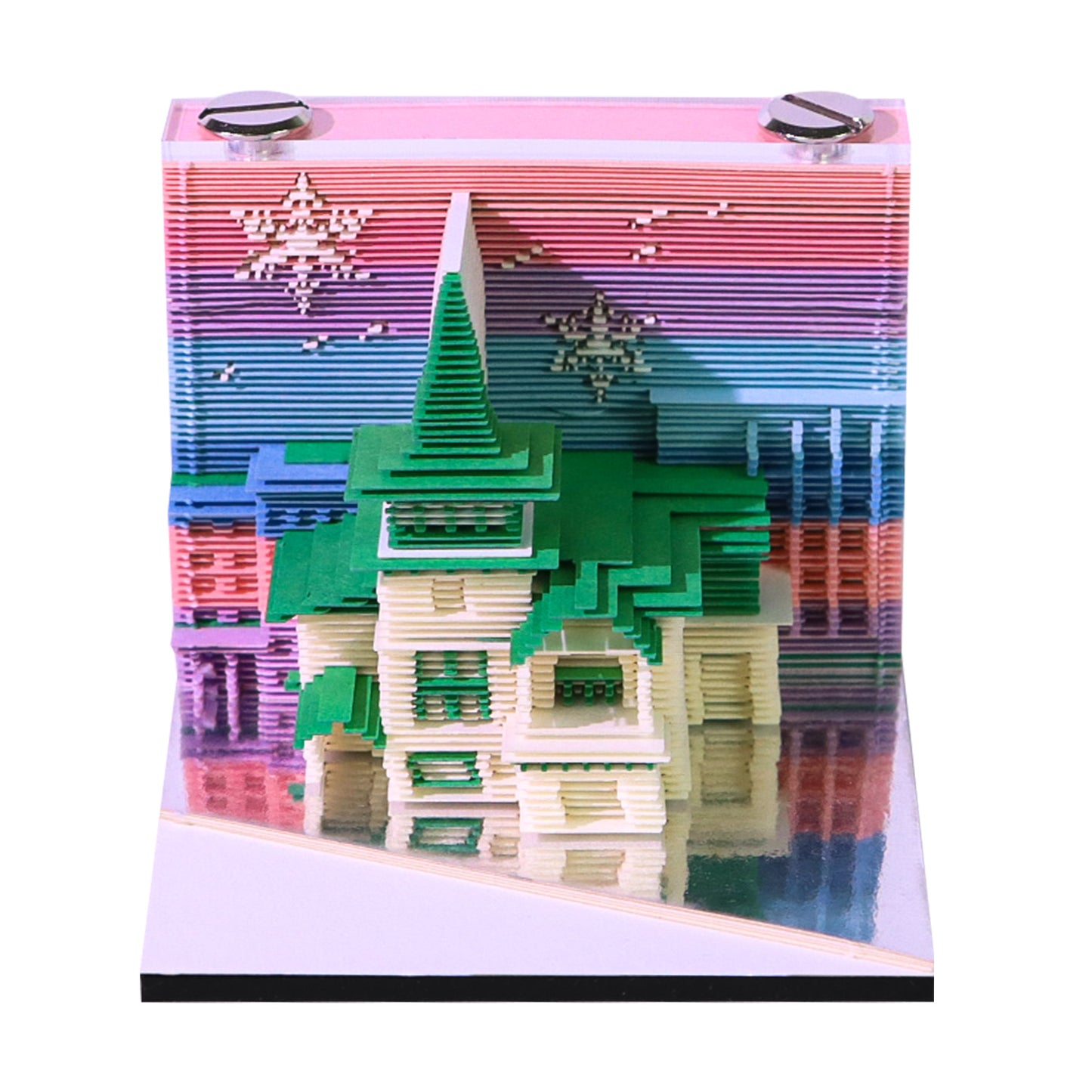 City Landmark Building Church 3D Miniature Model Hand Tear Off Memo Pad