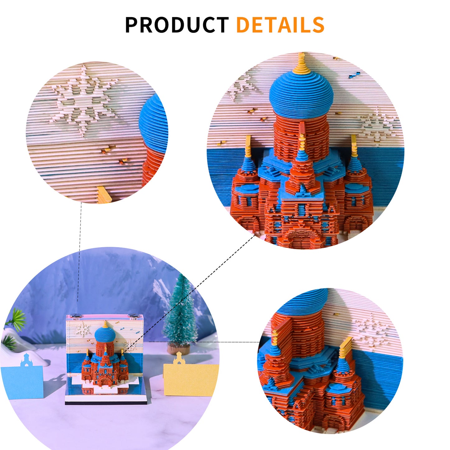 City Landmark Building Church 3D Miniature Model Hand Tear Off Memo Pad