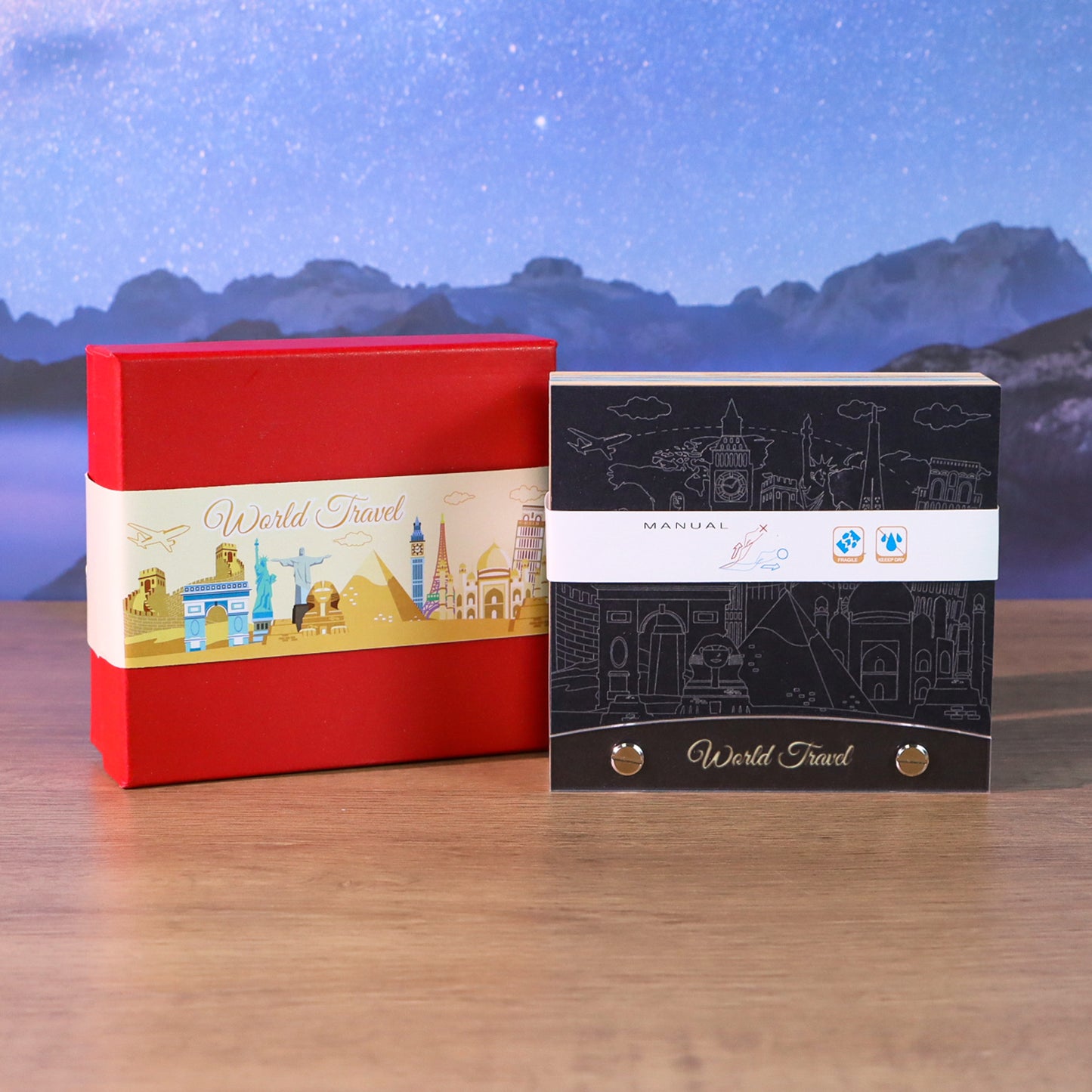 Travel around the Wolrd Famous Landmark Hand Tear off 3D Calendar Memo Pad with Light