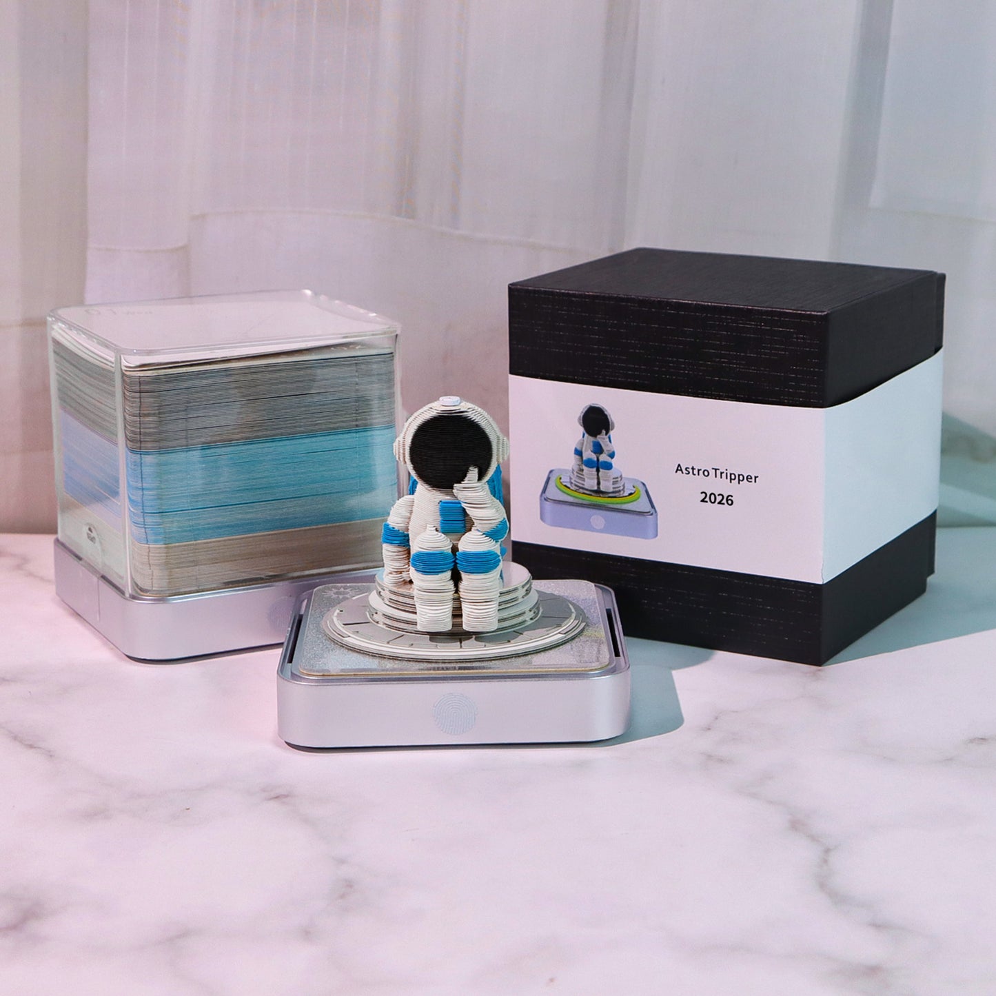 Spacewalker 3D Model Hand Torn Memo Pad With Daily Calendar 2026 and Light