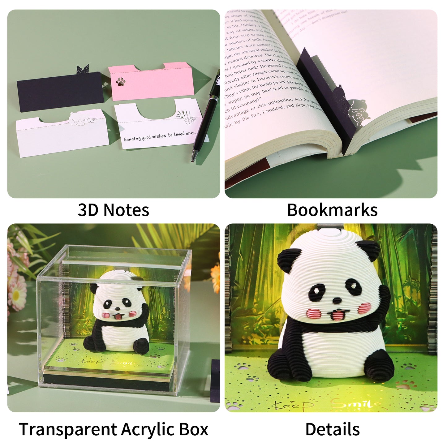Smile Cute Panda 3D Memo Pad