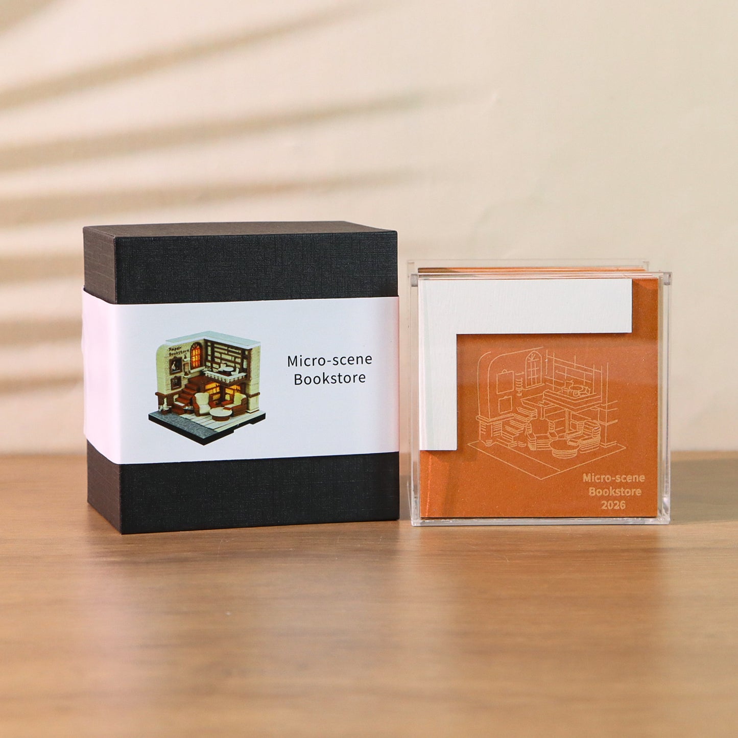 Bookstore Diorama Hand Tear off 3D Calendar Memo Pad With Light