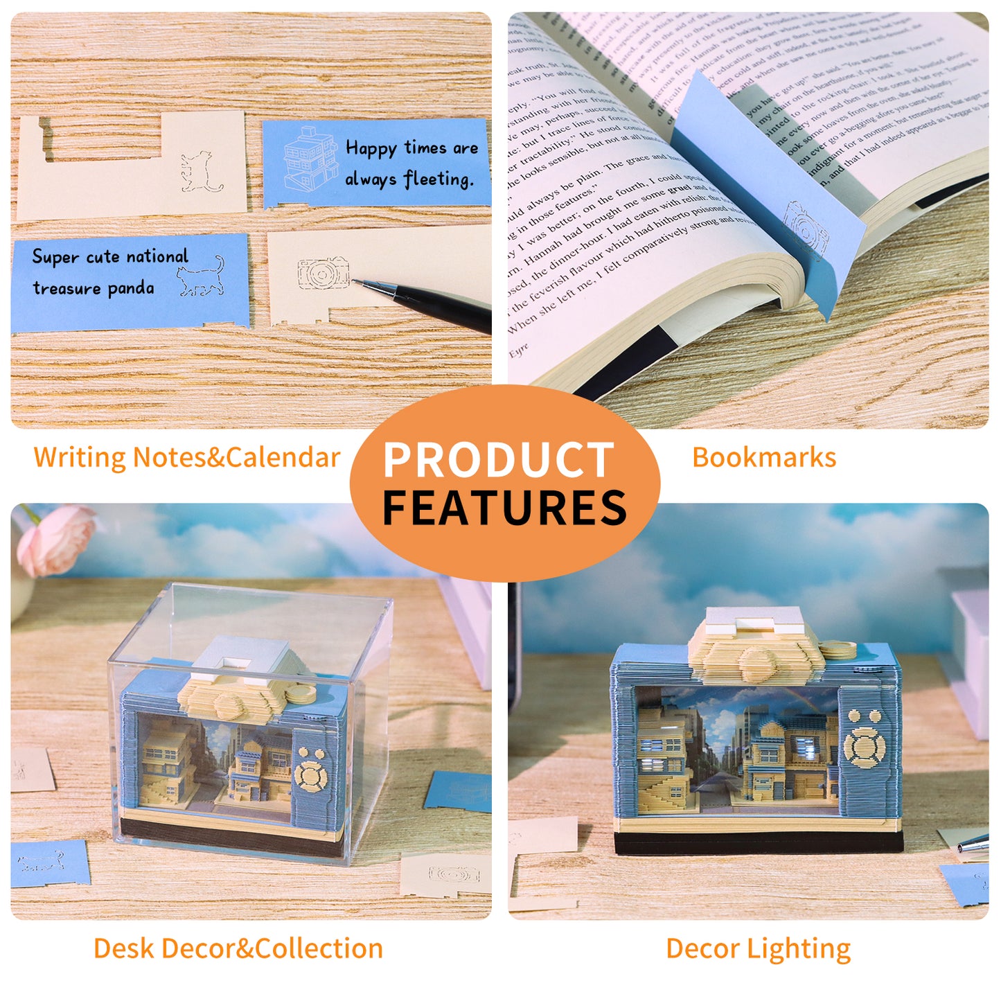 3D Camera Model Hand Tear off 3D Memo Pad with Light