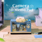3D Camera Model Hand Tear off 3D Memo Pad with Light