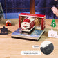 Santa Christmas Train Miniature Hand Tear off 3D Calendar Memo Pad With Light
