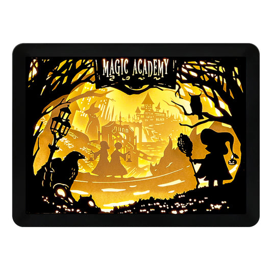 Magic Academy Light Box Paper Craving Lamp（Black Shadow Box Frame）