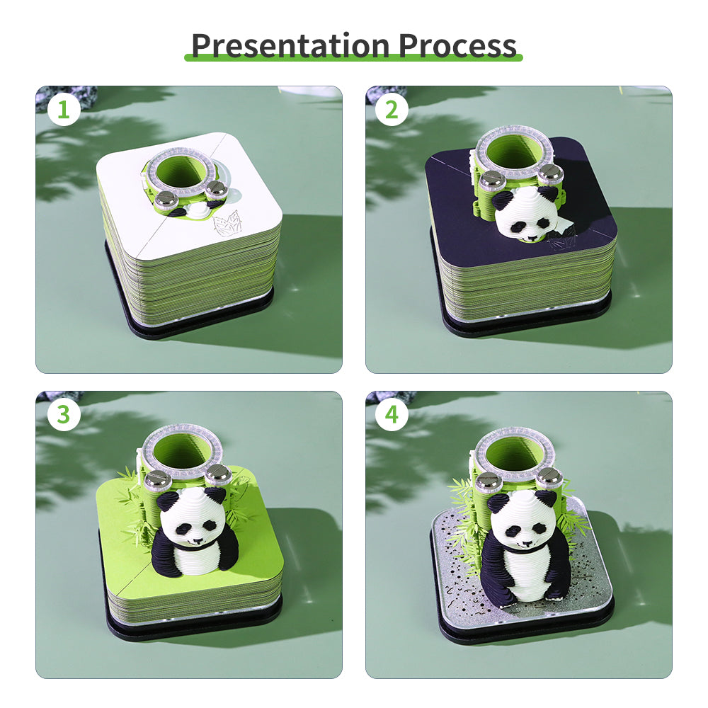 Panda Model 3D Memo Pad With Pen Holder Hole