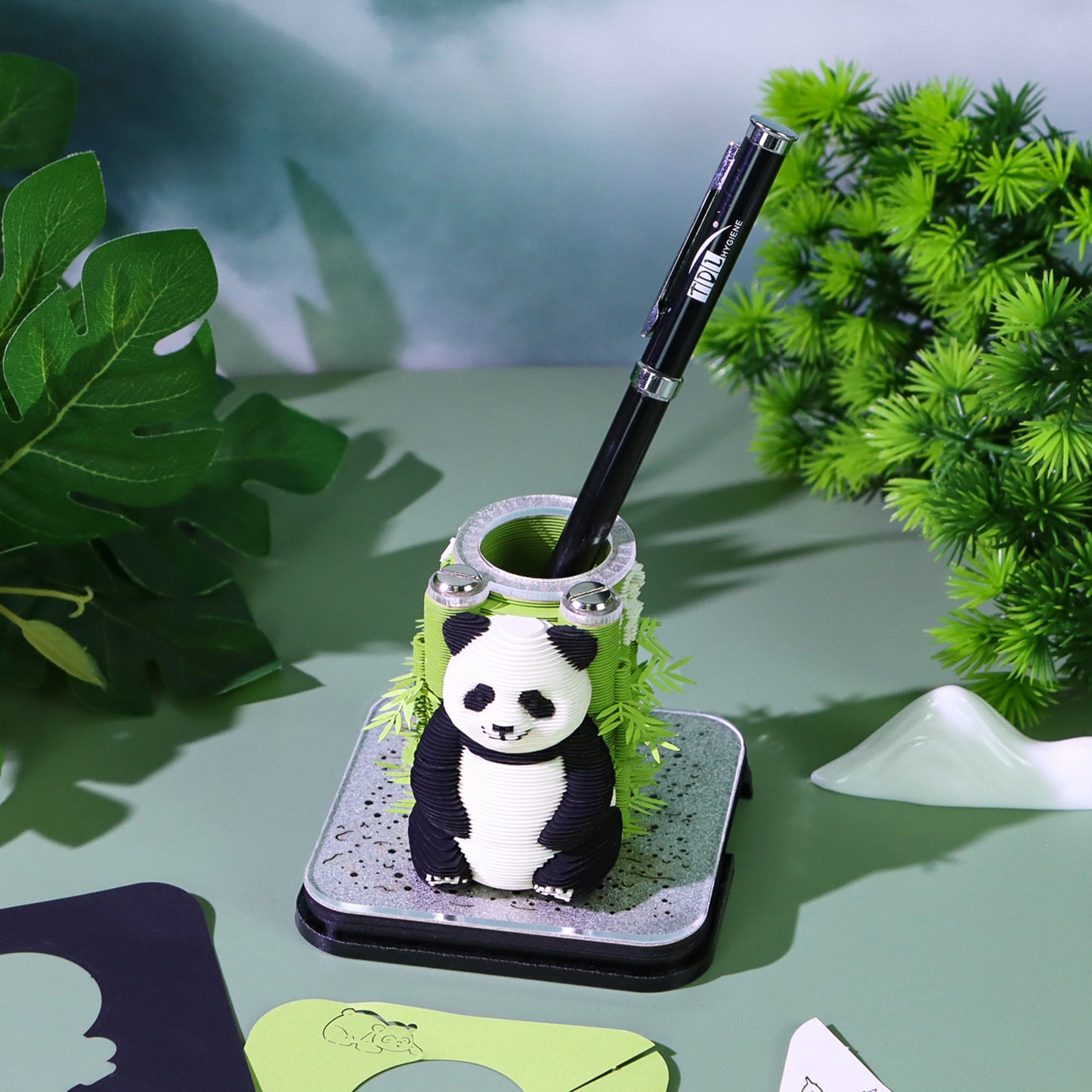 Panda Model 3D Memo Pad With Pen Holder Hole