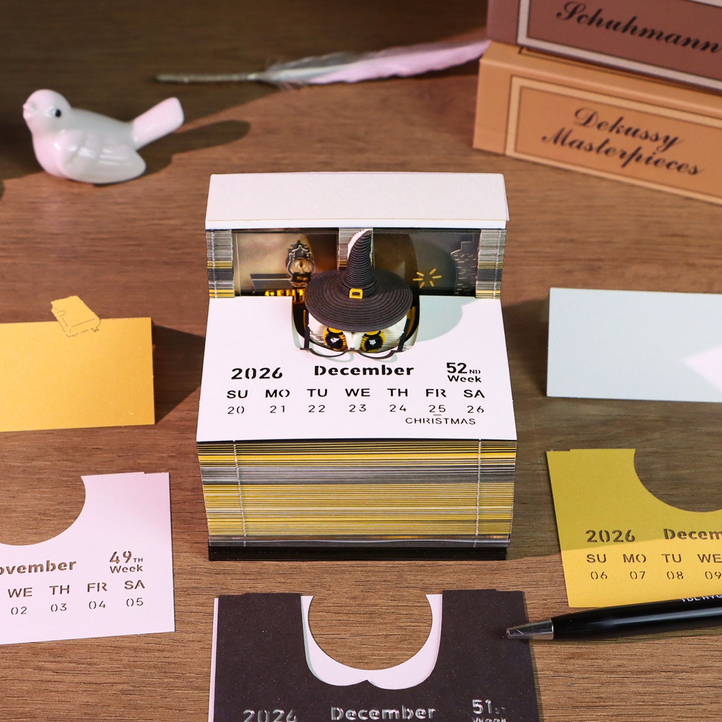 Wizard Owl Doctor of Magic 3D Calendar Memo Pad With Light