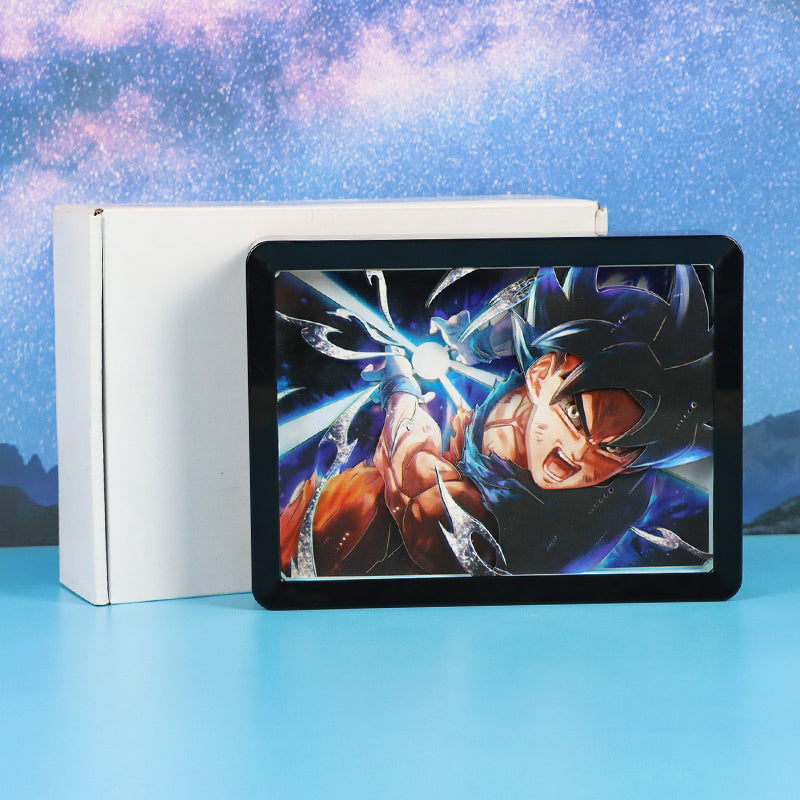 Dragon Ball Anime Light Box Paper Craving Lamp（Black Shadow Box Frame）