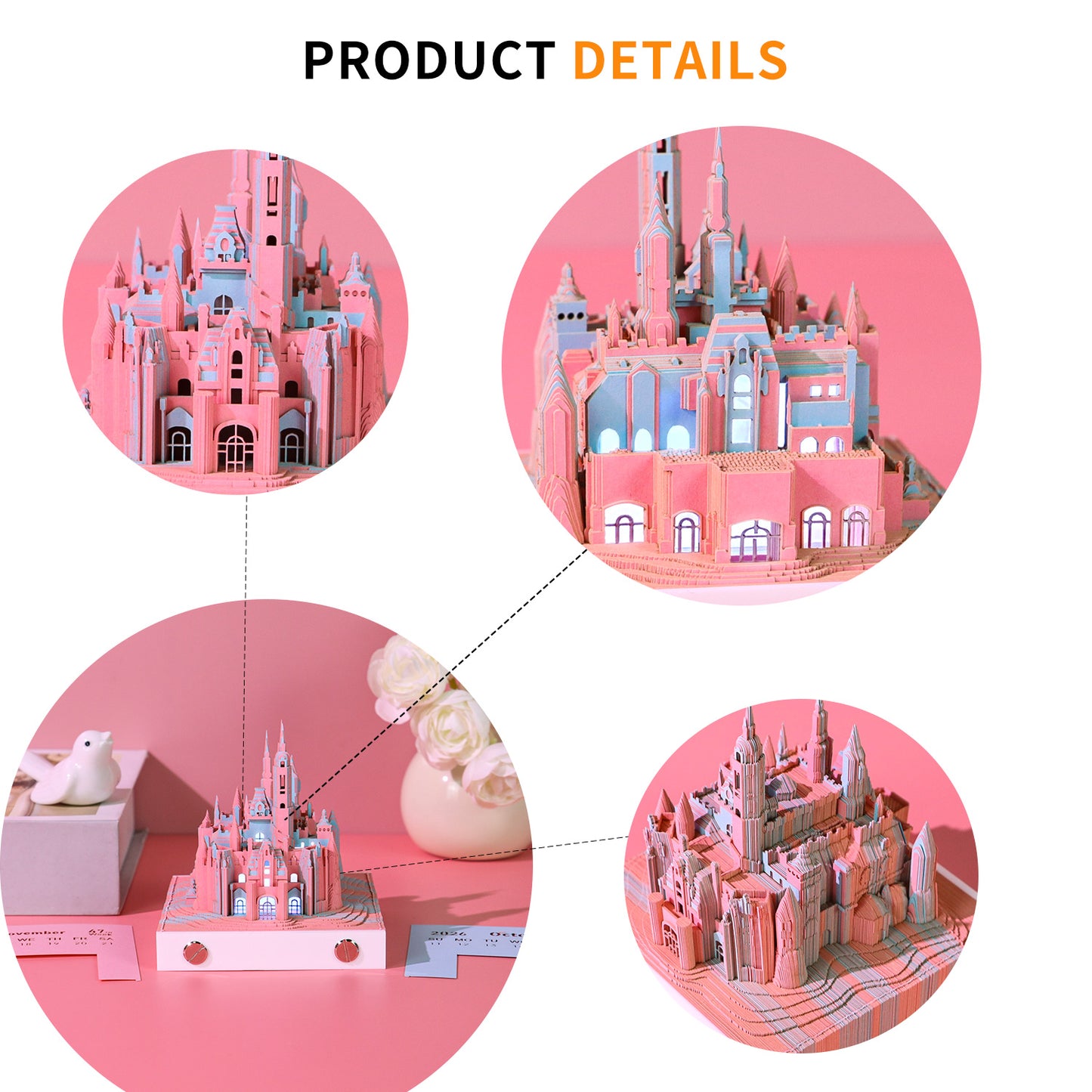 Magic Fairy Castle 3D Calendar Memo Pad With Light