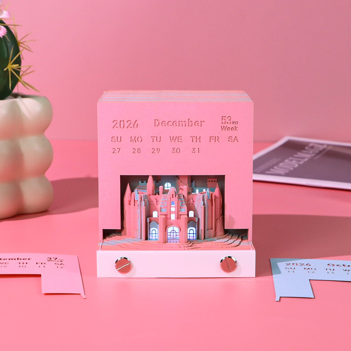 Magic Fairy Castle 3D Calendar Memo Pad With Light