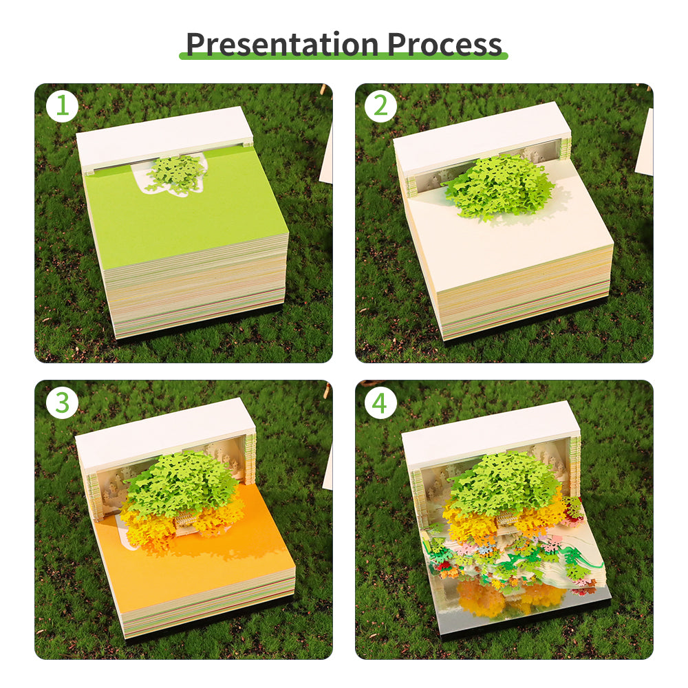 Flowers and Tree 3d memo pad