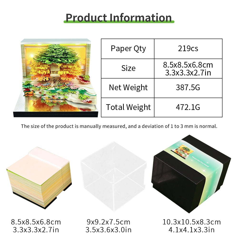Flowers and Tree 3d memo pad