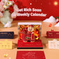 God of Wealth Figure Model Hand Tear off 3D Calendar Memo Pad with Light