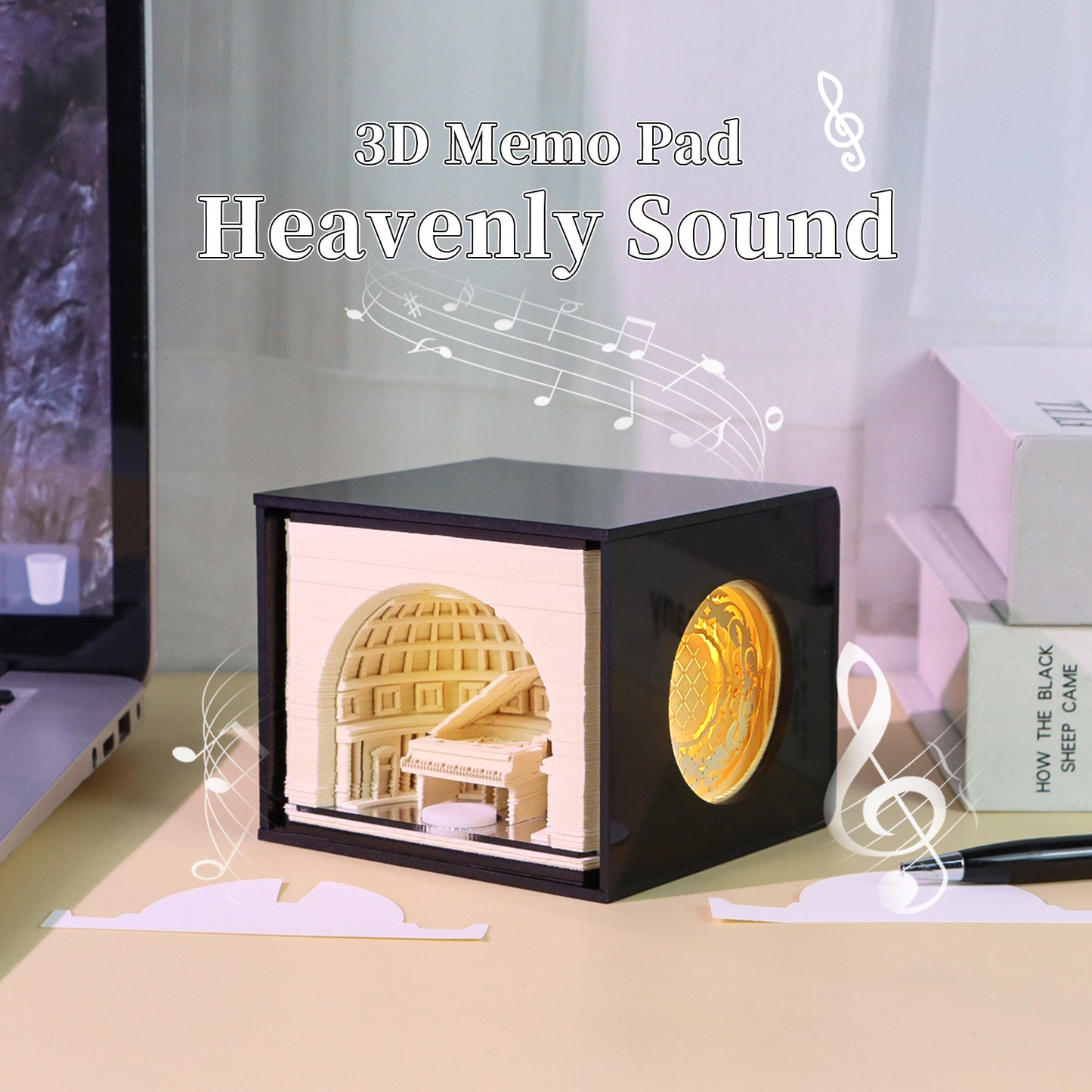 Heavenly Sound Bluetooth Music Player Aromatherapy Holder 3D Memo Pad With Light