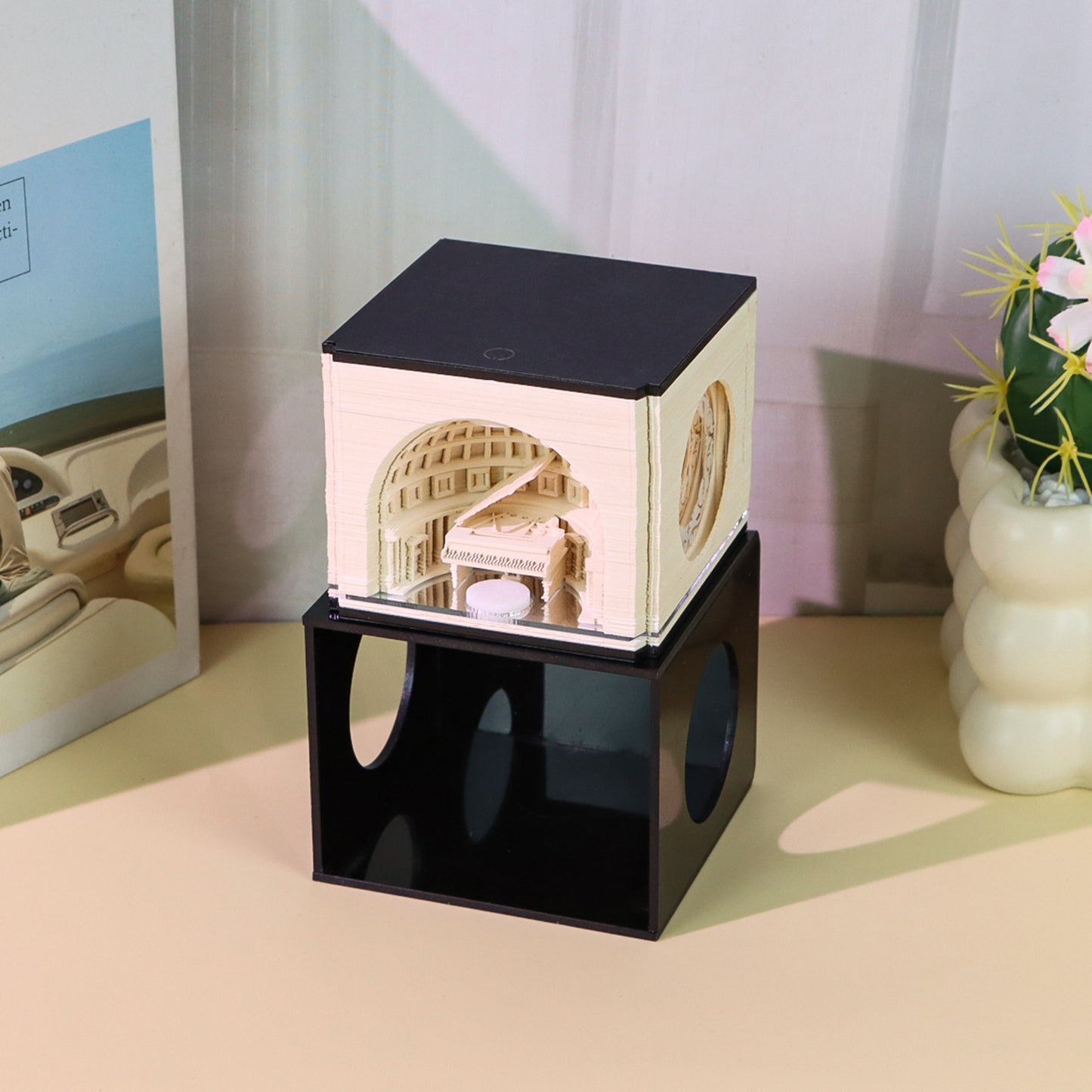 Heavenly Sound Bluetooth Music Player Aromatherapy Holder 3D Memo Pad With Light