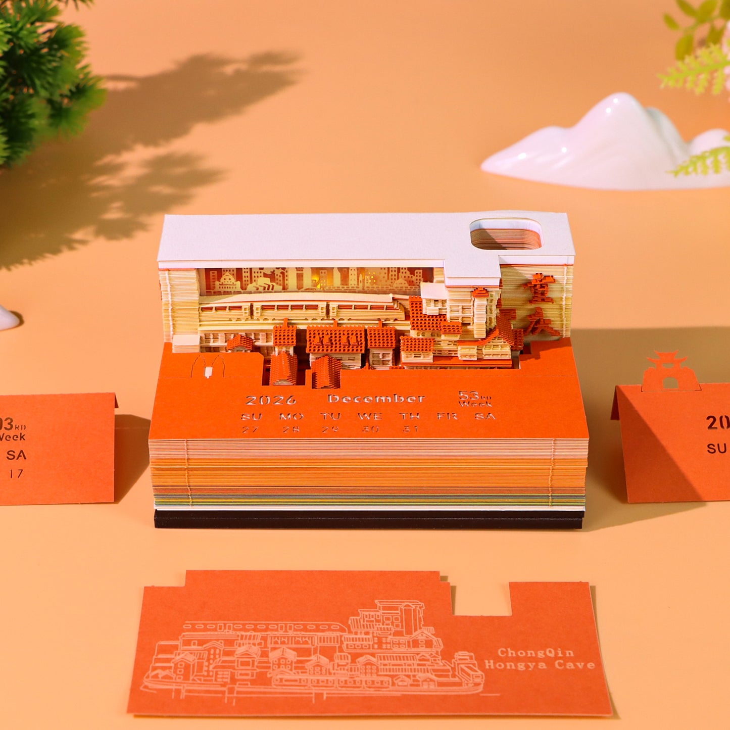 City Building Block 3D Calendar Memo Pad With Light