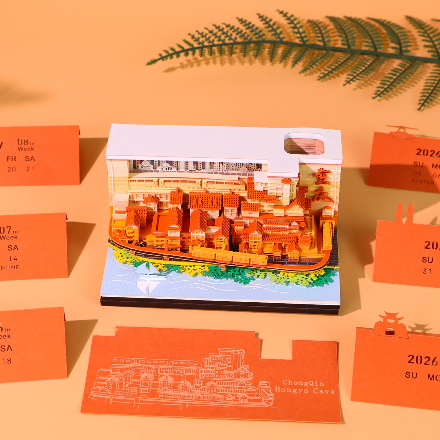 City Building Block 3D Calendar Memo Pad With Light