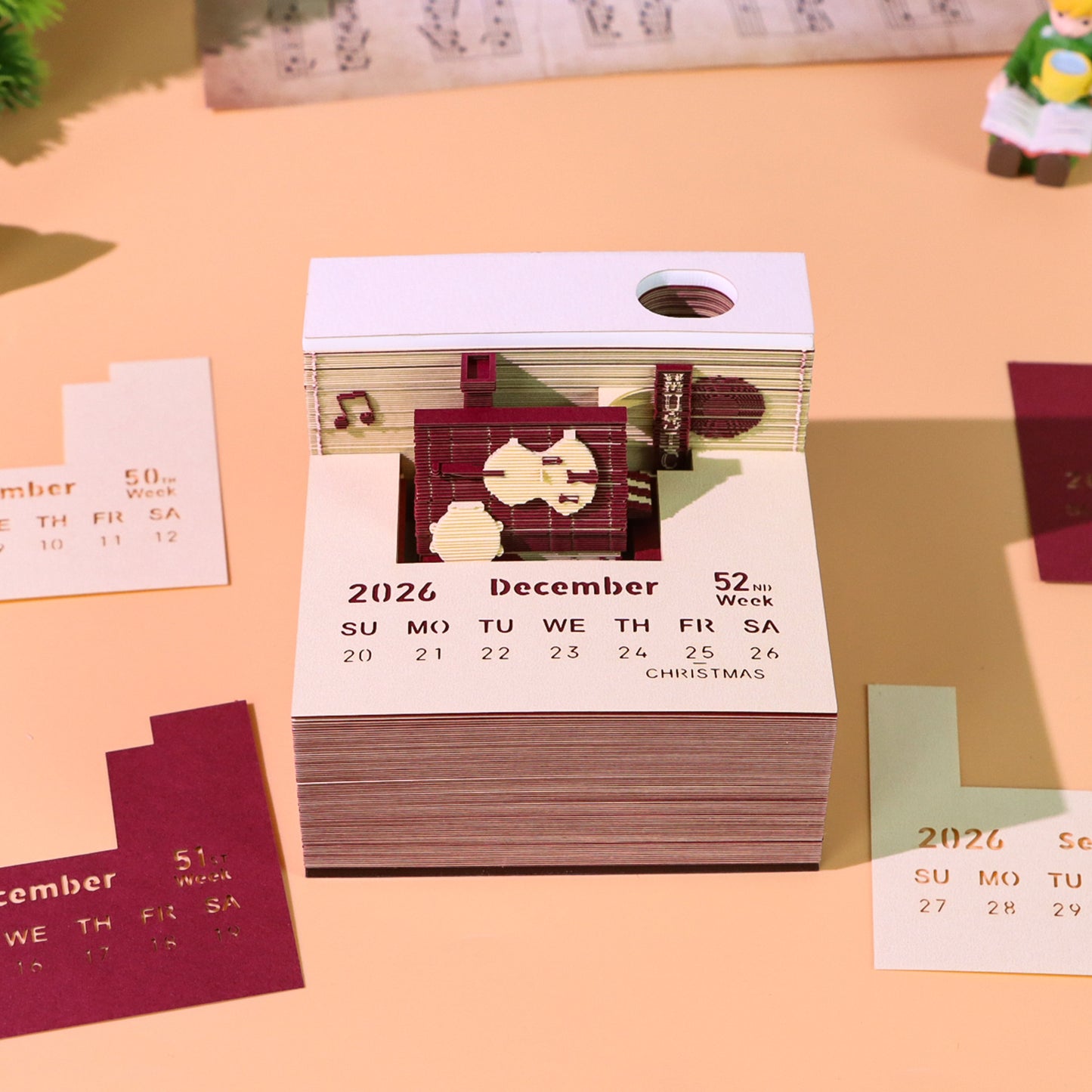 Musical instrument store 3D Model Memo Pad With Calendar 2026 and Light