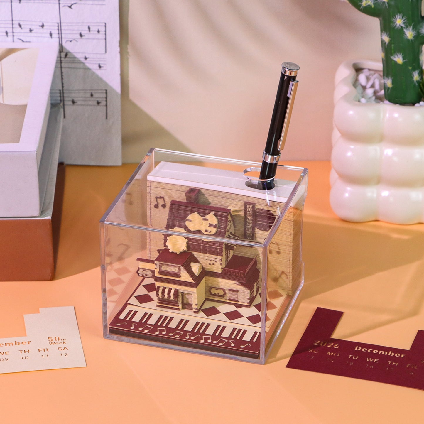 Musical instrument store 3D Model Memo Pad With Calendar 2026 and Light
