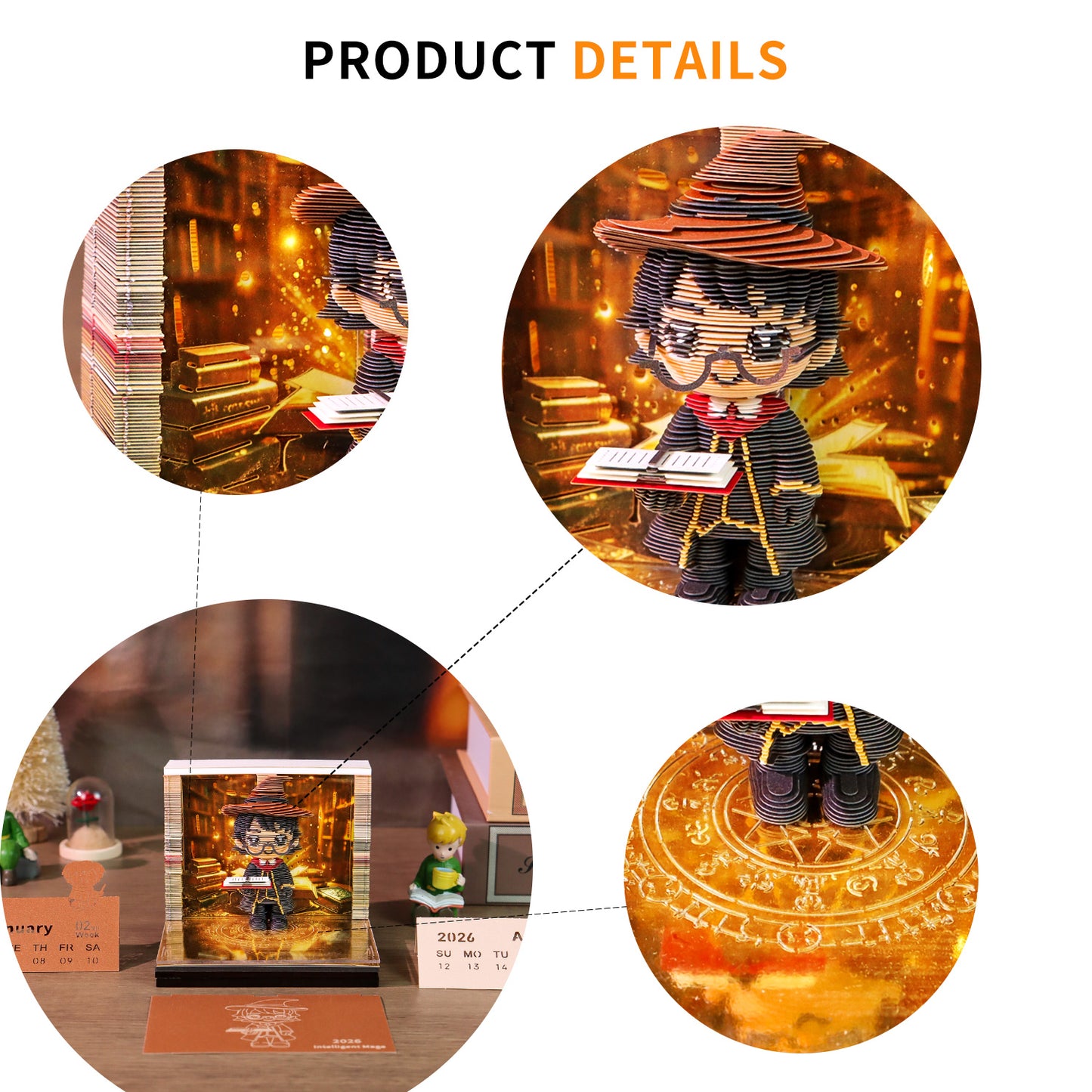 Wizard Harry Potter Mage 3D Calendar Memo Pad With Light