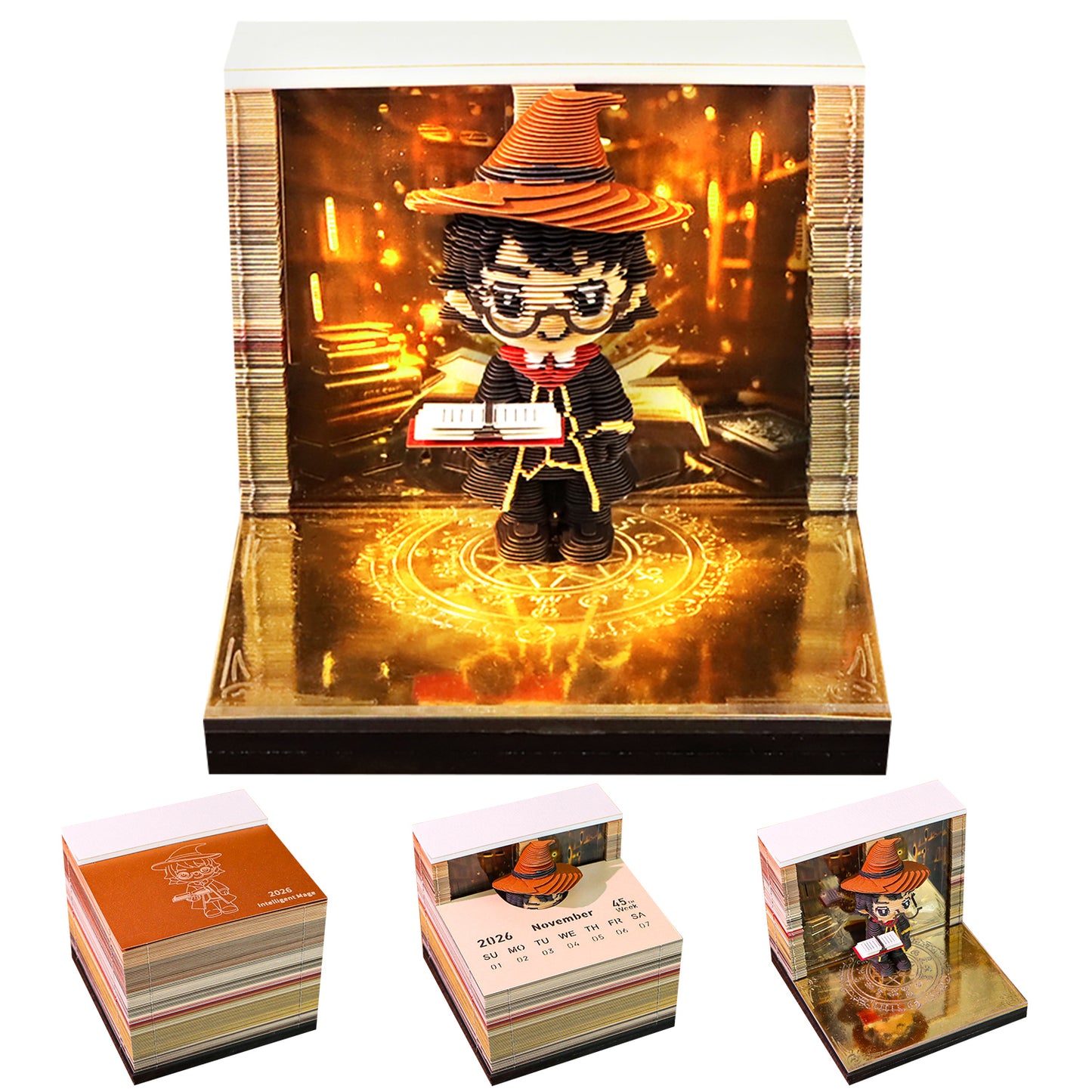 Wizard Harry Potter Mage 3D Calendar Memo Pad With Light