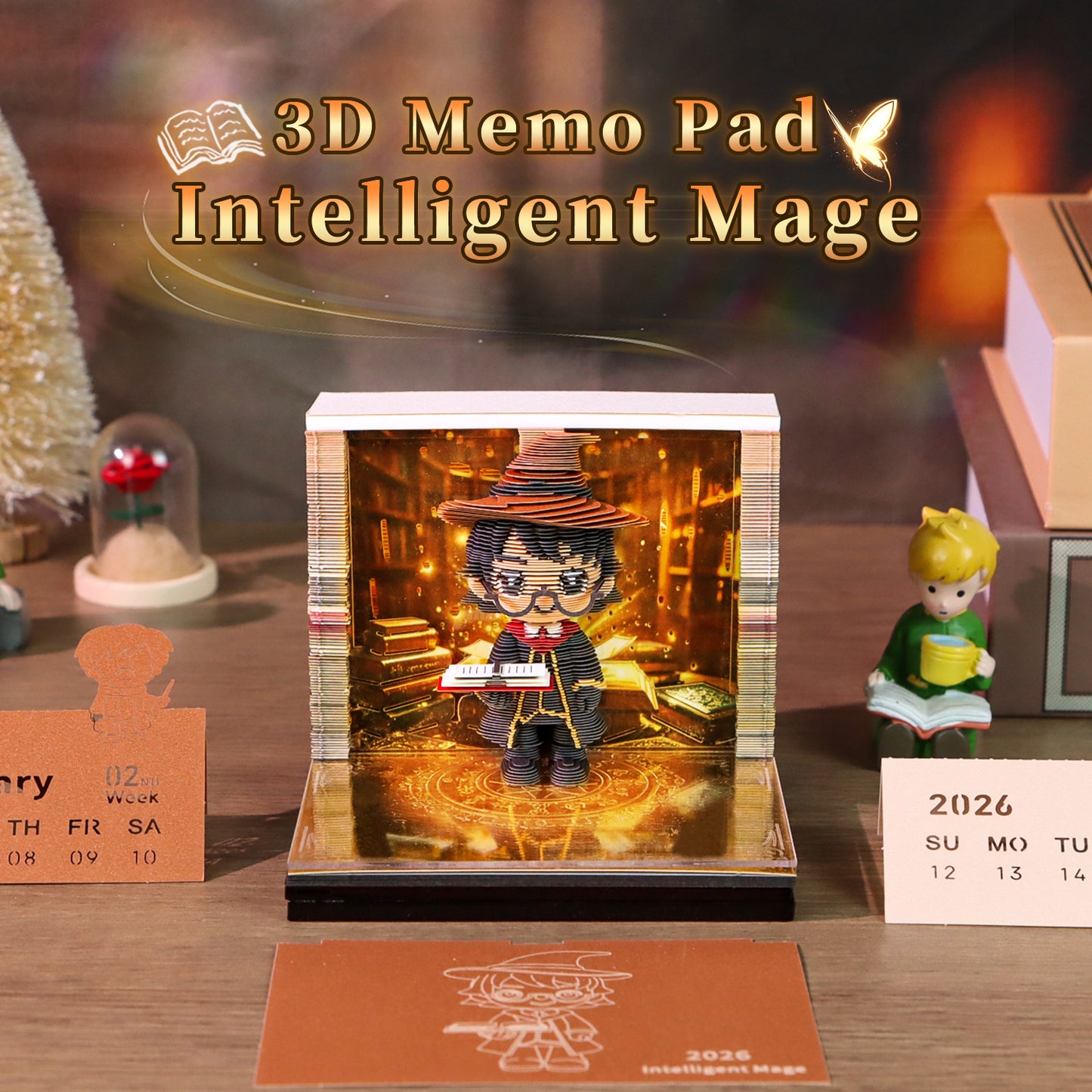 Wizard Harry Potter Mage 3D Calendar Memo Pad With Light