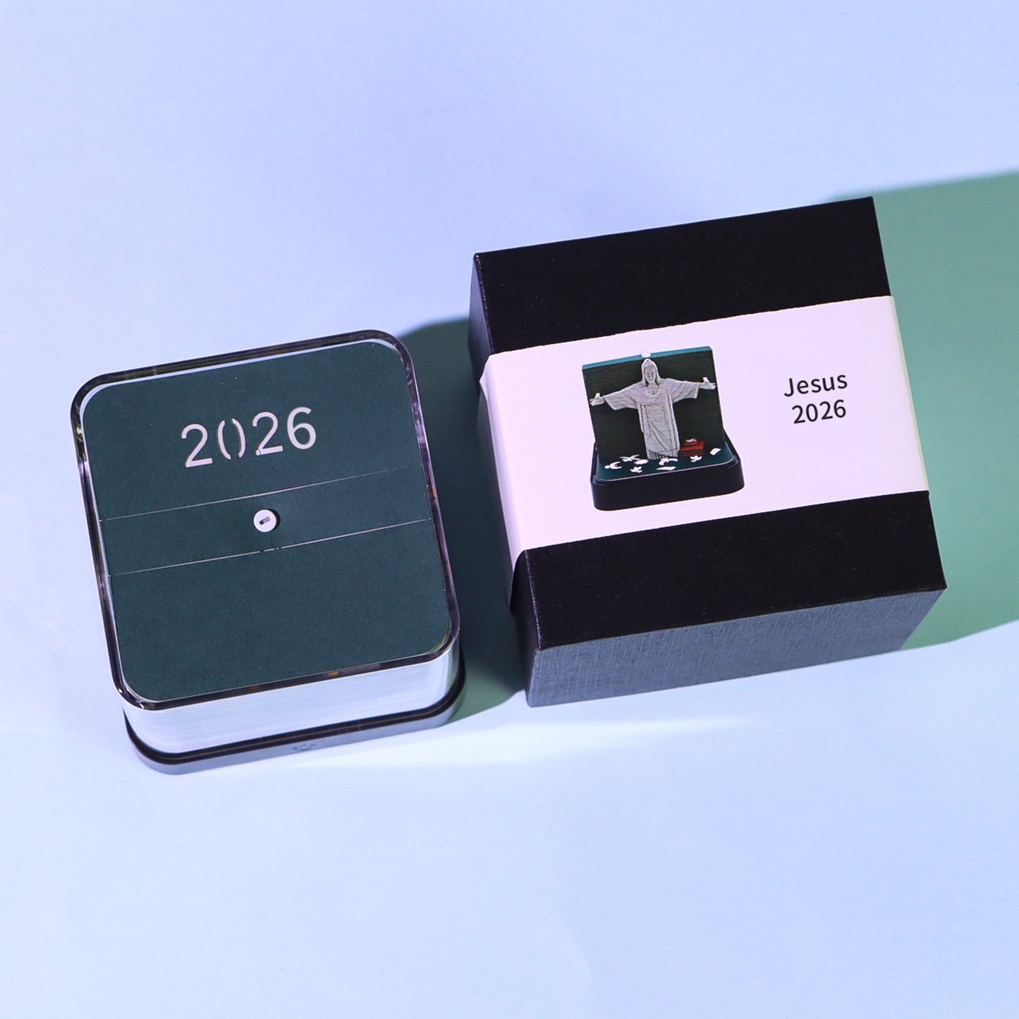 Jesus and Cross 3D Model Hand Torn Memo Pad With Daily Calendar 2026