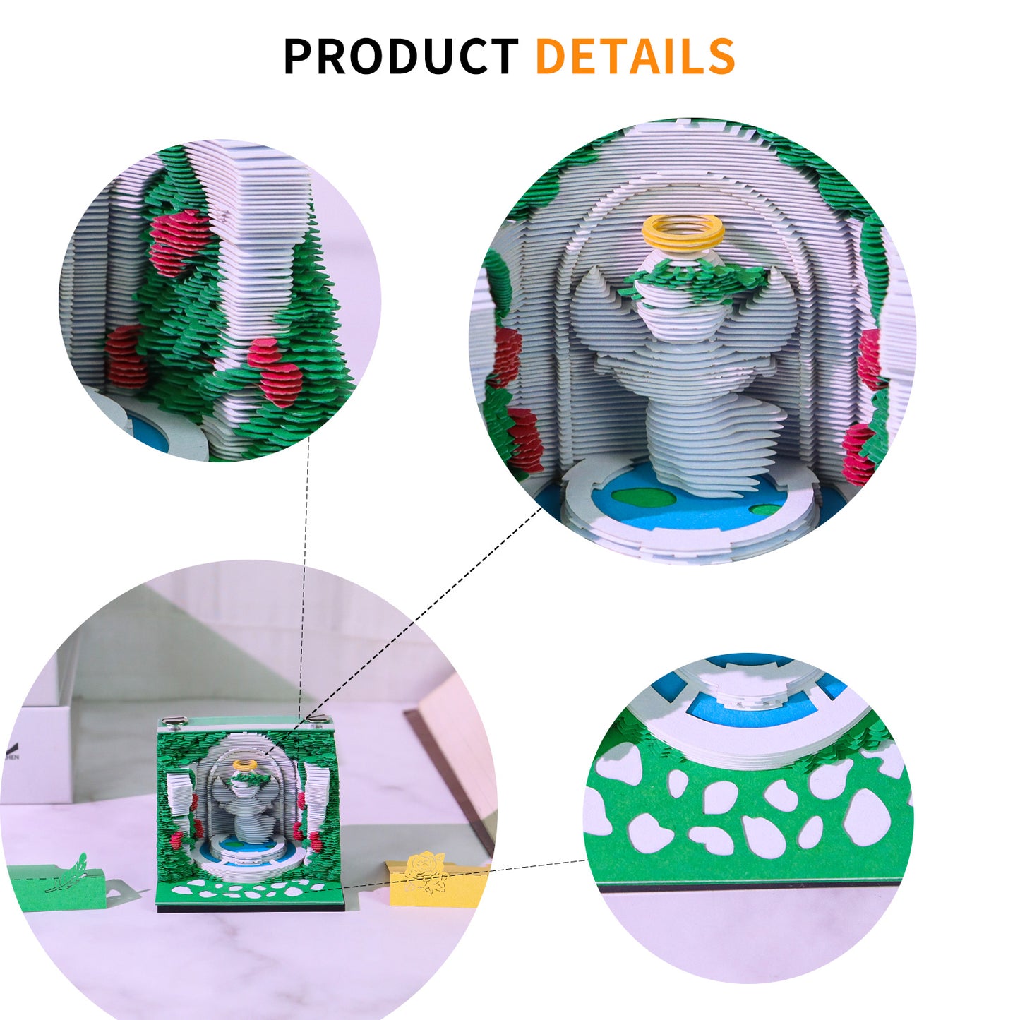 Leaning Tower of Pisa/Angel Wishing Fountain/Retro House 3D Miniature Model Hand Tear Off Memo Pad