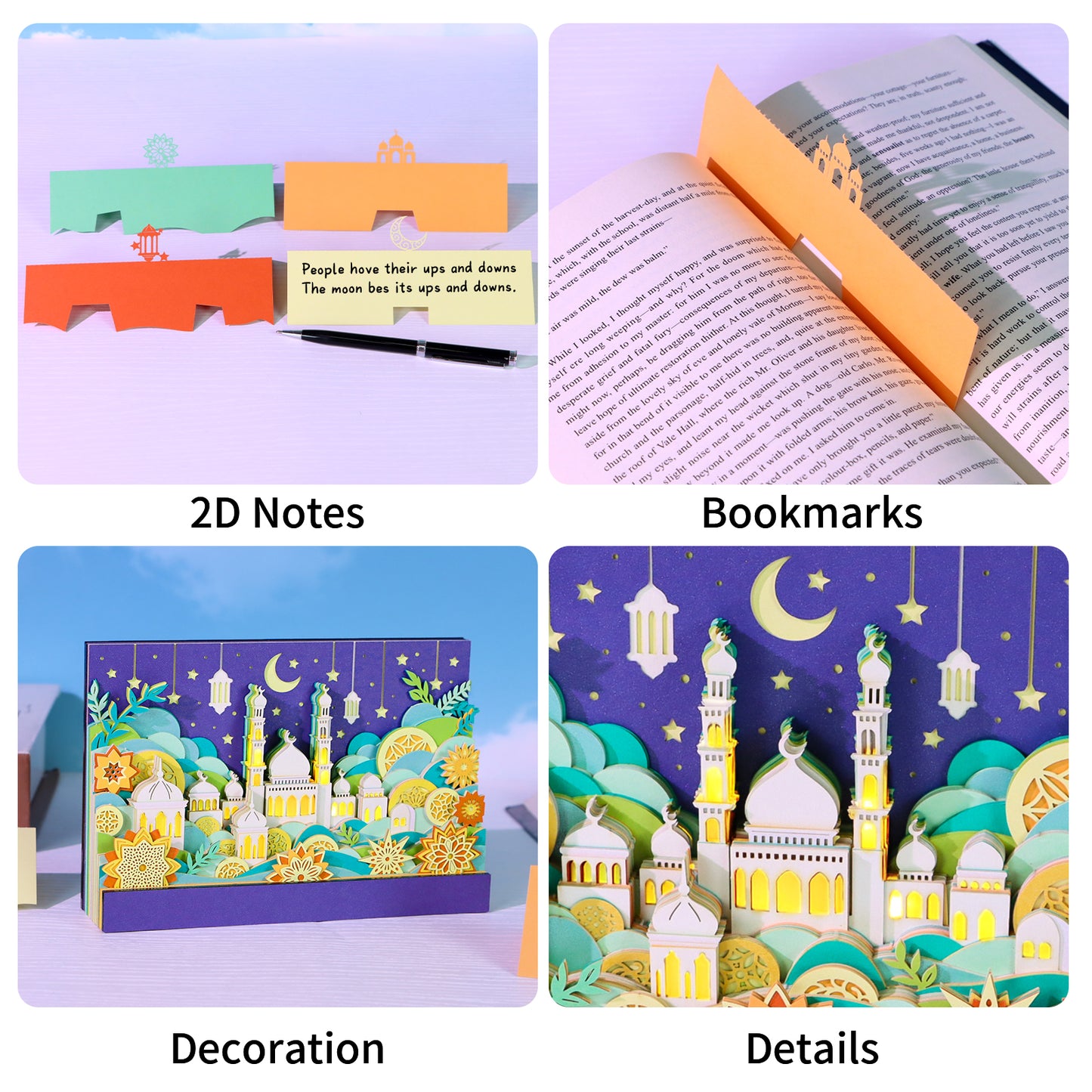 Mosque Eid Al-Fitr Ramadan Handicraft Tear Off 3D Memo Pad