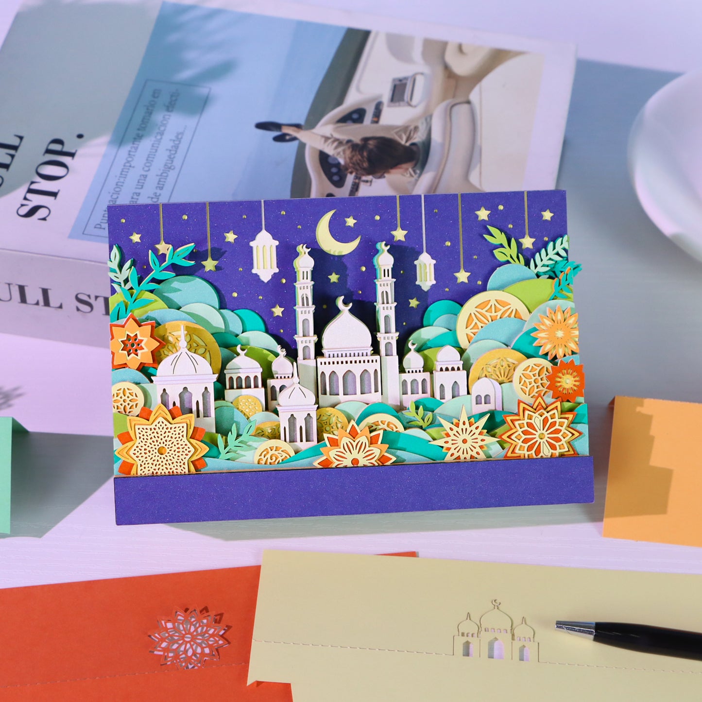 Mosque Eid Al-Fitr Ramadan Handicraft Tear Off 3D Memo Pad