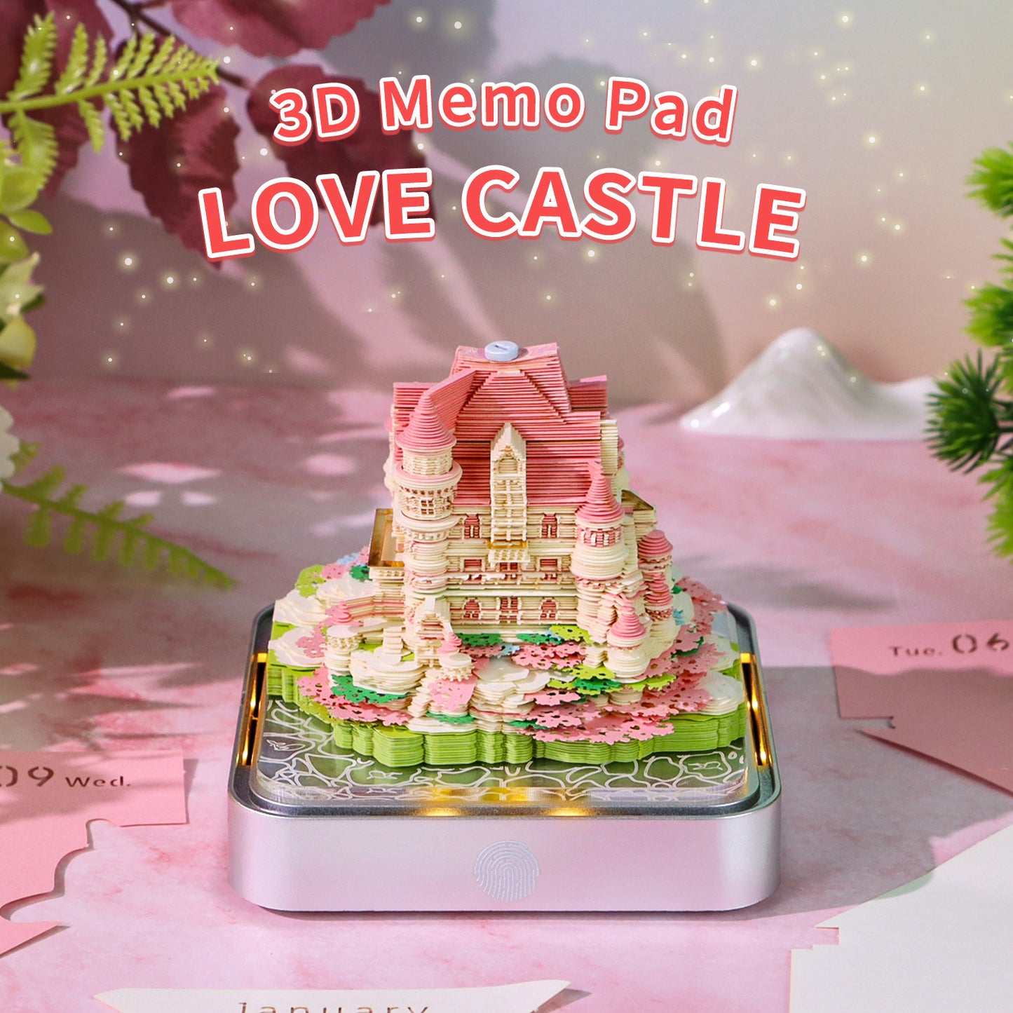 Love Castle 3D Model Hand Torn Memo Pad With Daily Calendar 2026