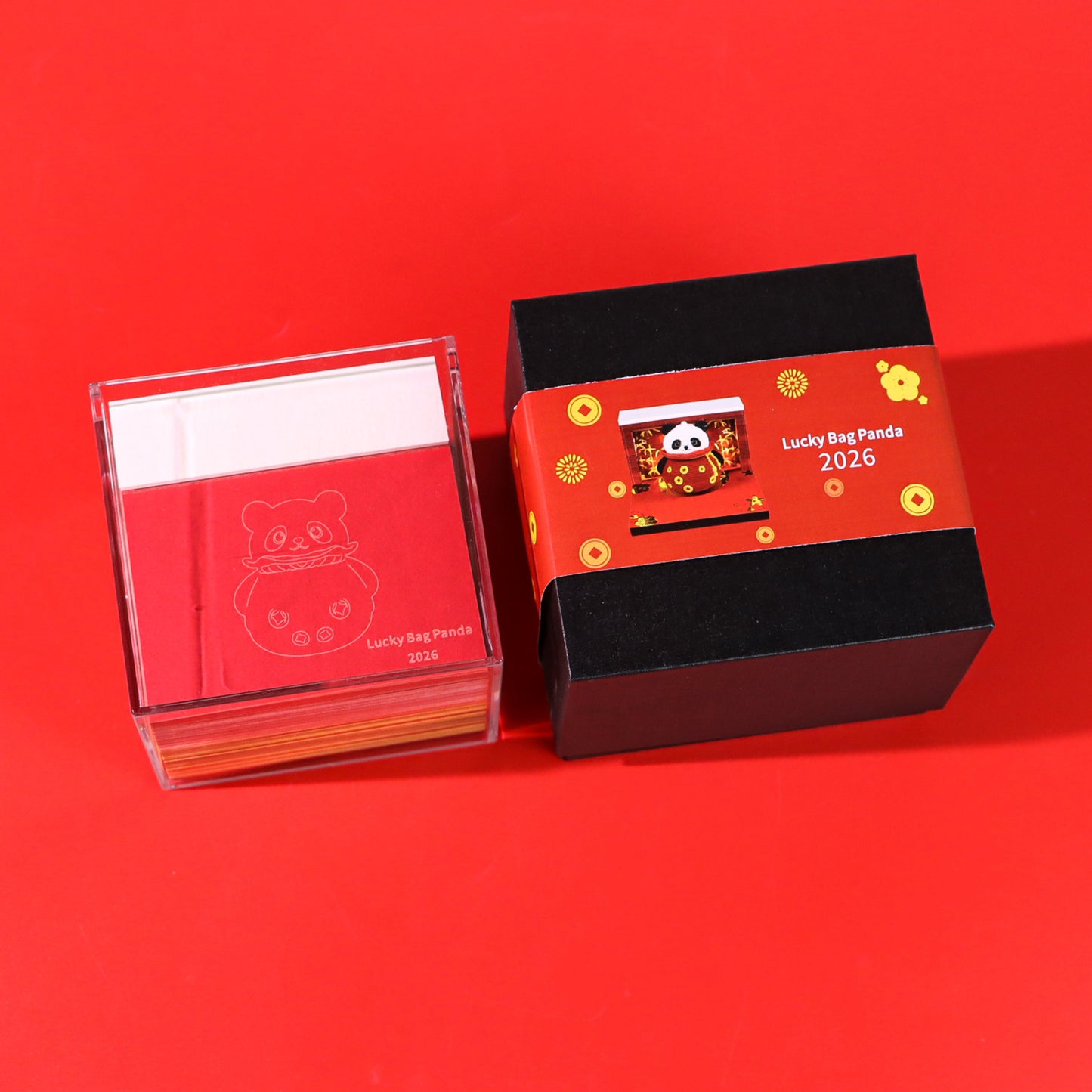 Lucky Panda Grab Bag Miniature Hand Tear off 3D Calendar Memo Pad With Light