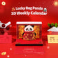 Lucky Panda Grab Bag Miniature Hand Tear off 3D Calendar Memo Pad With Light
