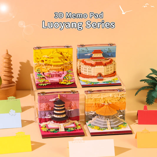 Low Price City Mark Ancient Building 3D Model Hand Torn Memo Pad