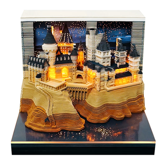 Magic Castle 3D Model Memo Pad With Calendar and LED