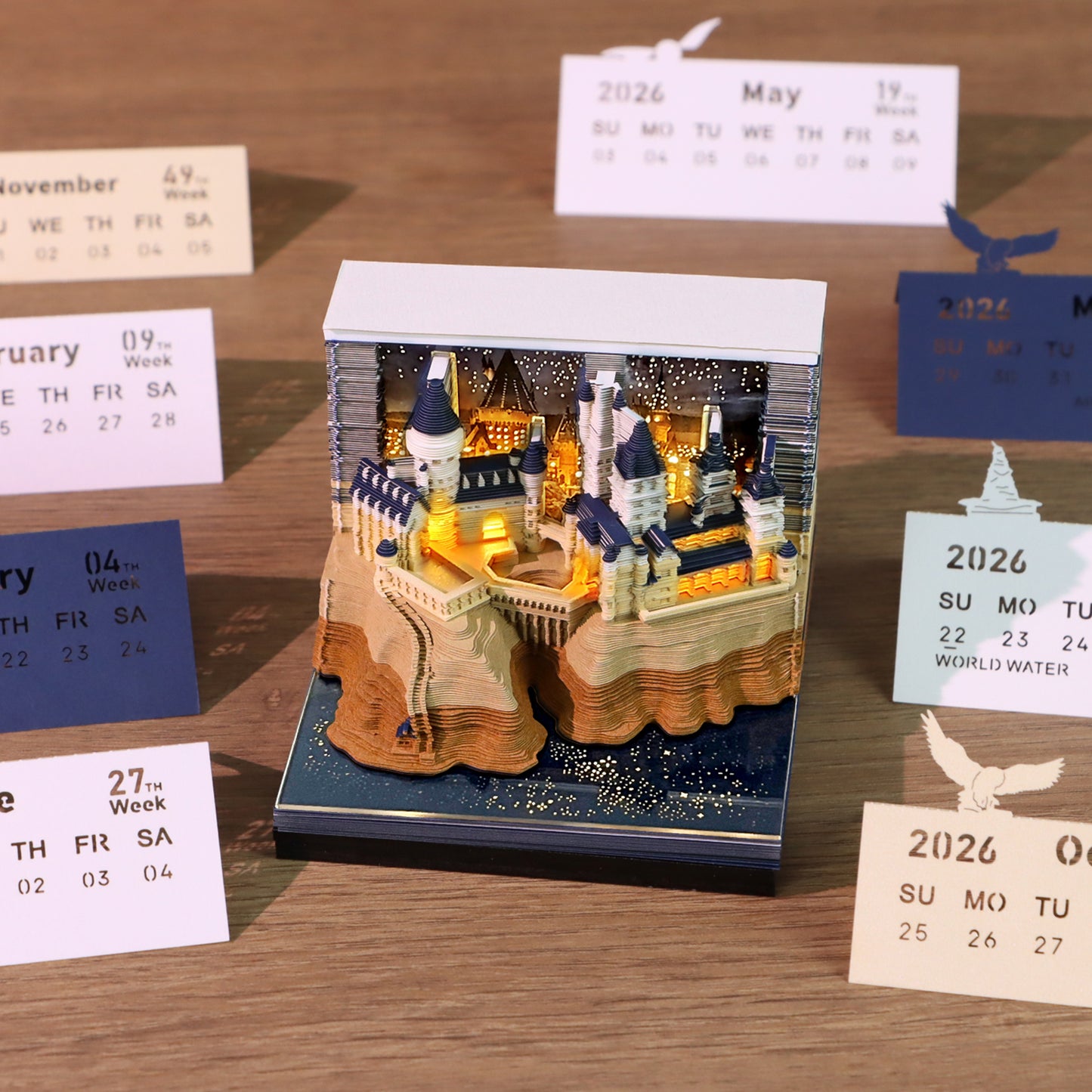 Magic Castle 3D Model Memo Pad With Calendar and LED