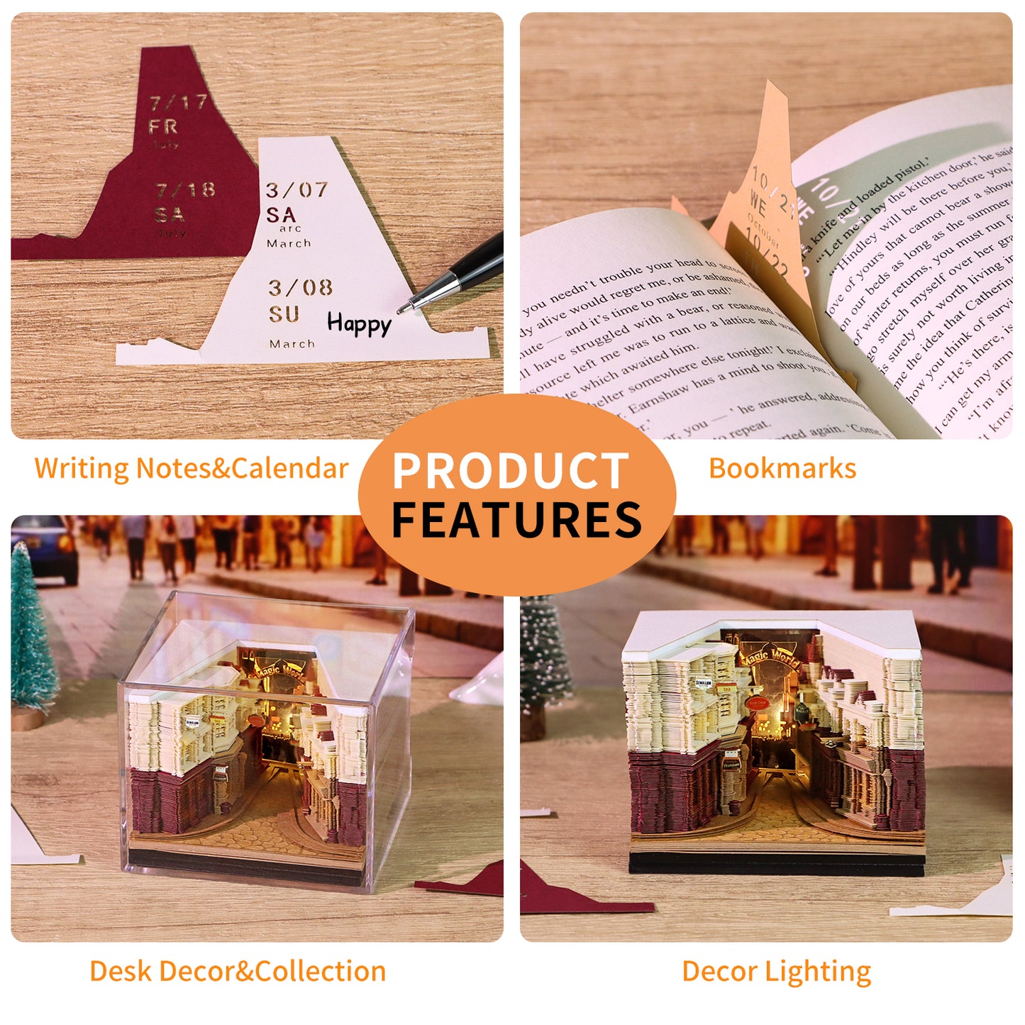 Magic Street Corner 3D Calendar Memo Pad With Light