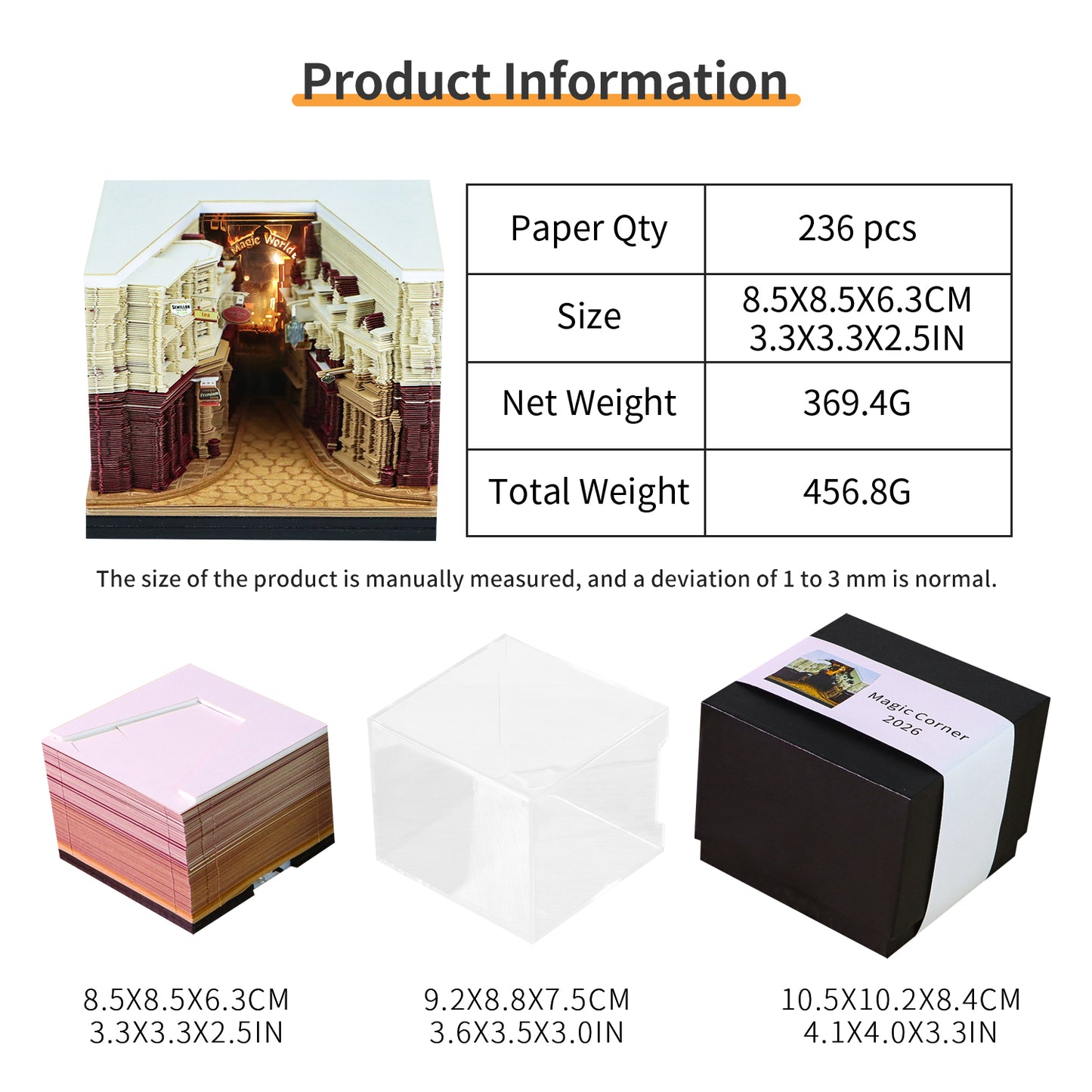 Magic Street Corner 3D Calendar Memo Pad With Light