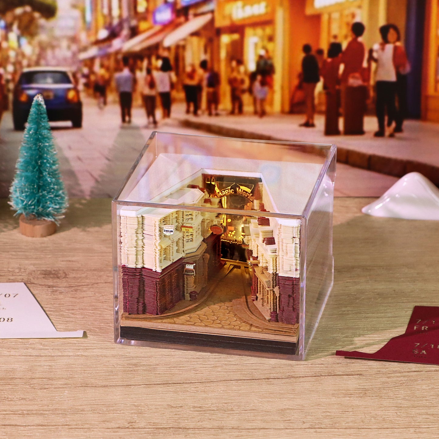 Magic Street Corner 3D Calendar Memo Pad With Light