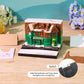 Magic Wish House Diorama Model Hand Tear off 3D Calendar Memo Pad with Light