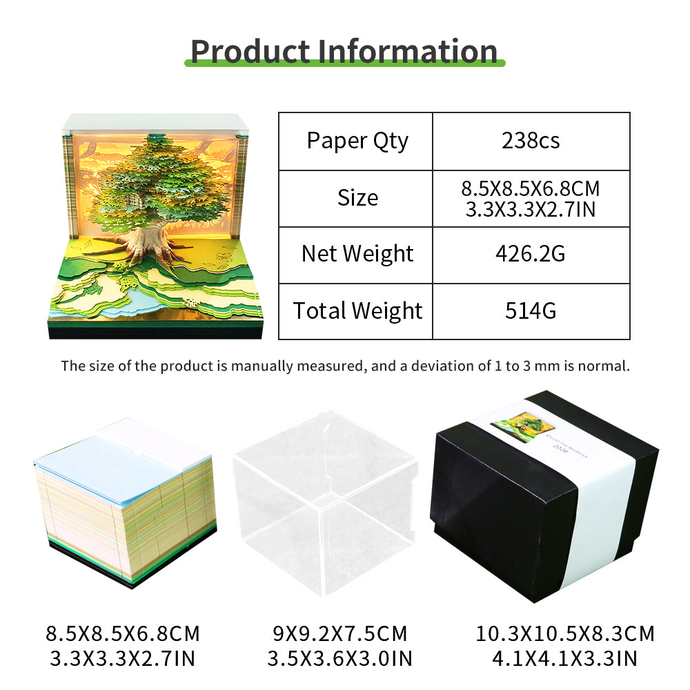 Lighted Treehouse 3D Model Hand Torn Memo Pad With Weekly Calendar 2026
