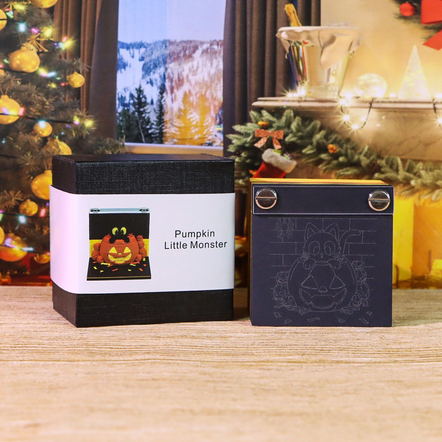 Halloween Funny Cute Monster and Black Cat Pumpkin 3D Miniature Model Hand Tear Off Memo Pad