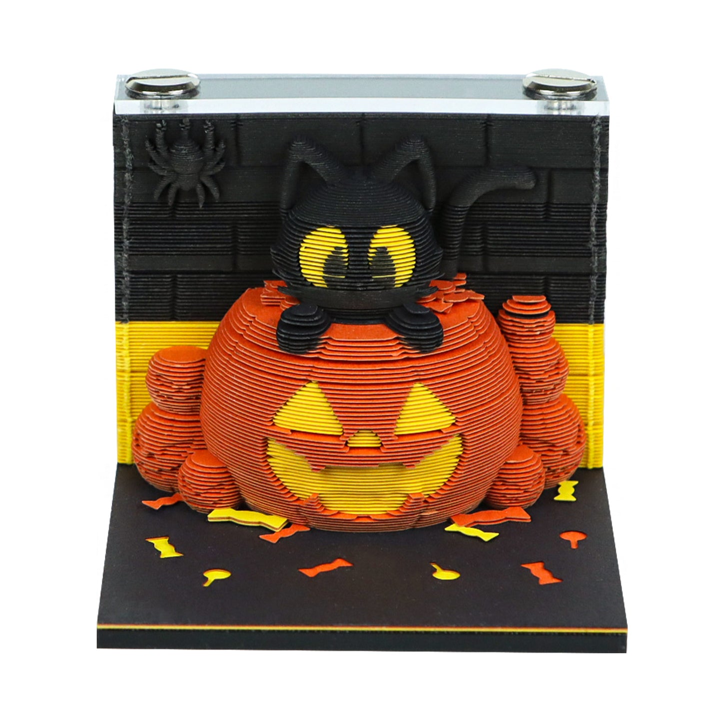 Halloween Funny Cute Monster and Black Cat Pumpkin 3D Miniature Model Hand Tear Off Memo Pad