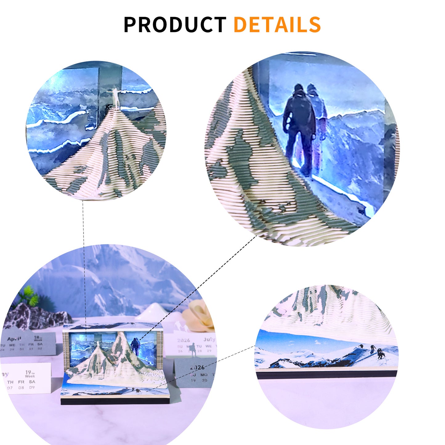 Mount Everest 3D Calendar Memo Pad With Light