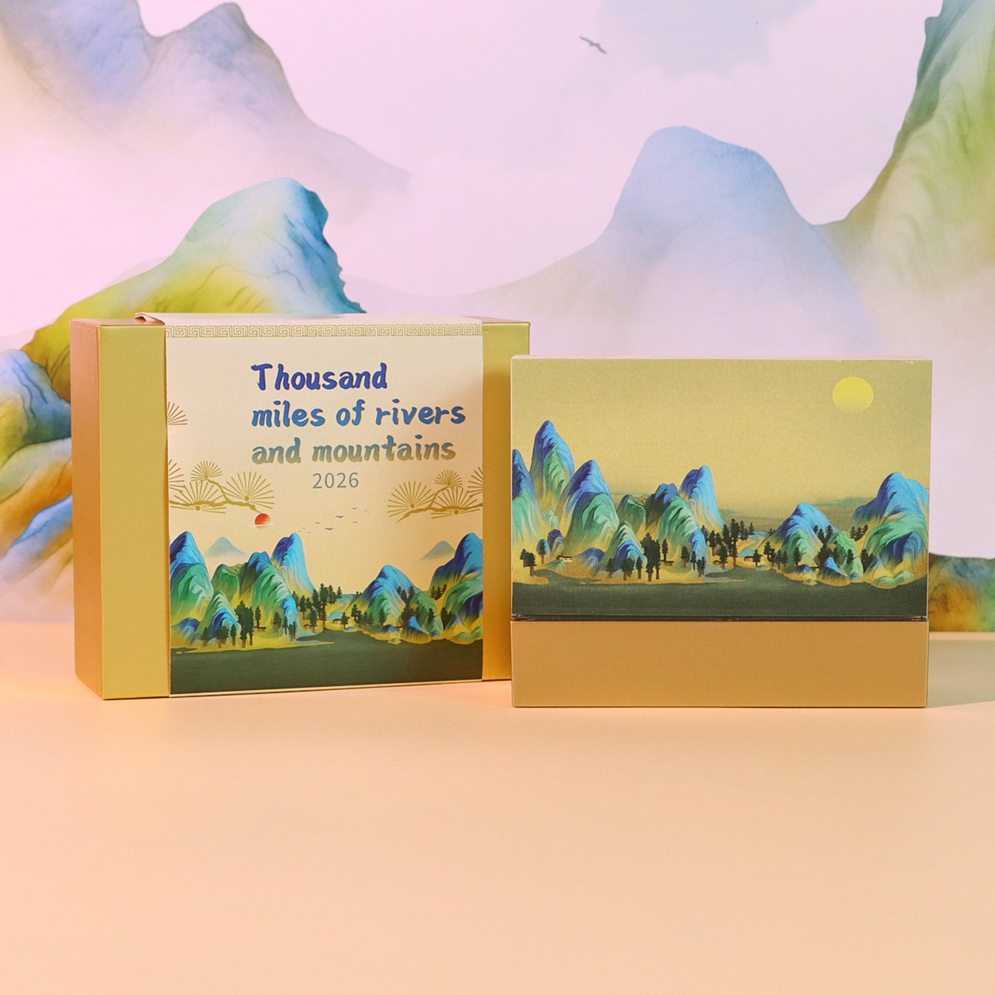 Rivers and Mountains Tear Off 3D Memo Pad With Light and Calendar