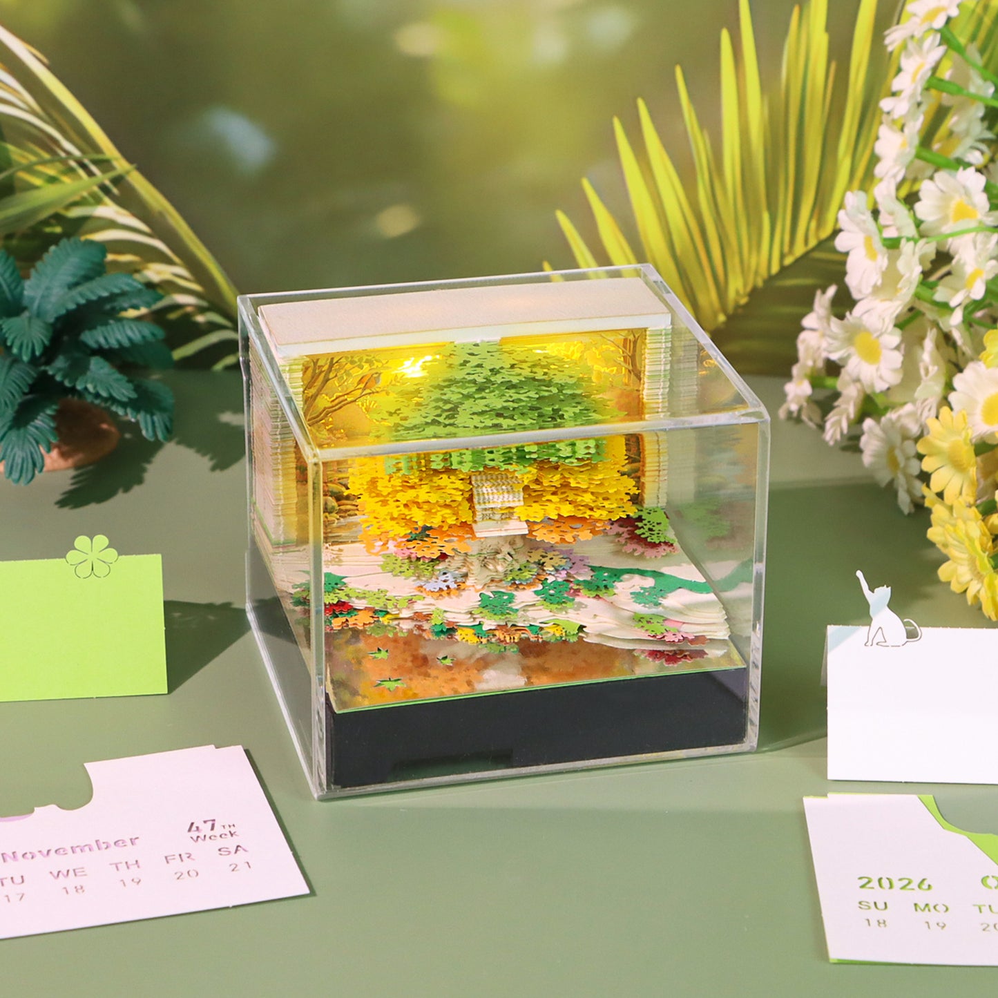 Treehouse 3D Model Hand Torn Memo Pad With Music Speaker