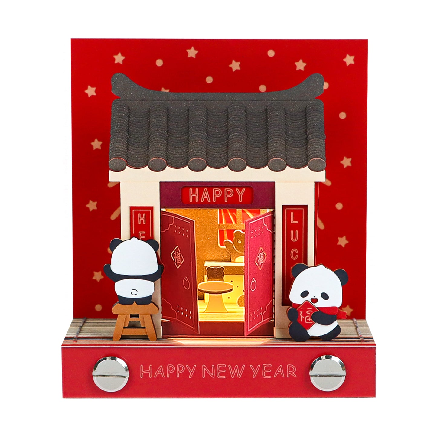 Happy New Year Tear Off 3D Memo Pad With Light and Calendar